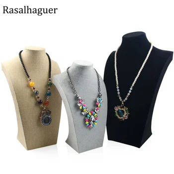 

Height 20cm 12pcs/Sale Bust Showcase Black Model Mannequin Display Classic Necklace Stand Jewelry Necklace Pendants Organizer