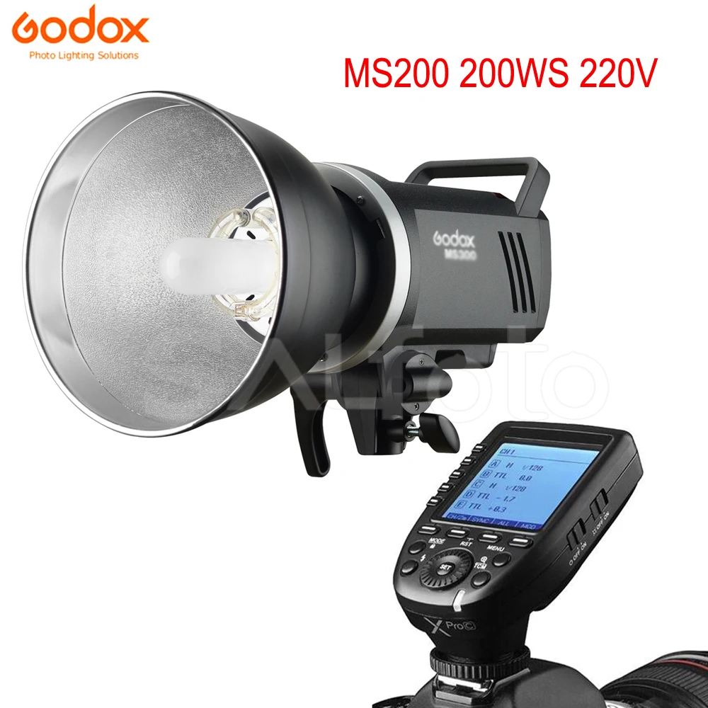 Godox MS300 300Ws/MS200 200Ws+ X2T/Xpro передатчик студийная вспышка 2,4G встроенный беспроводной Компактный фото стробоскоп освещение - Цвет: MS200  220V add Xpro