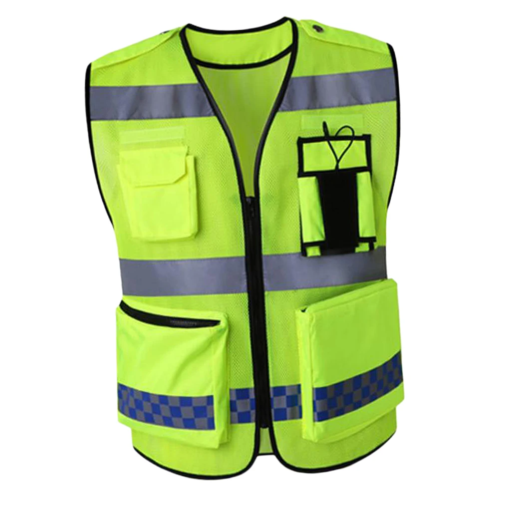 Reflective Vest Safety Sleeveless Waistcoat With Zipper Yellow D | Автомобили и мотоциклы