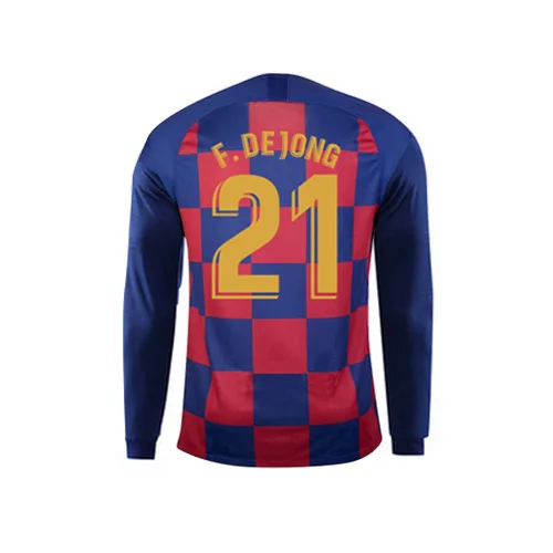/ Messi Camiseta, модная мужская одежда, футболка Griezmann, S-2XL, Barcaed de Jong Home, топы с длинными рукавами, Джерси - Цвет: 1920 Home 21