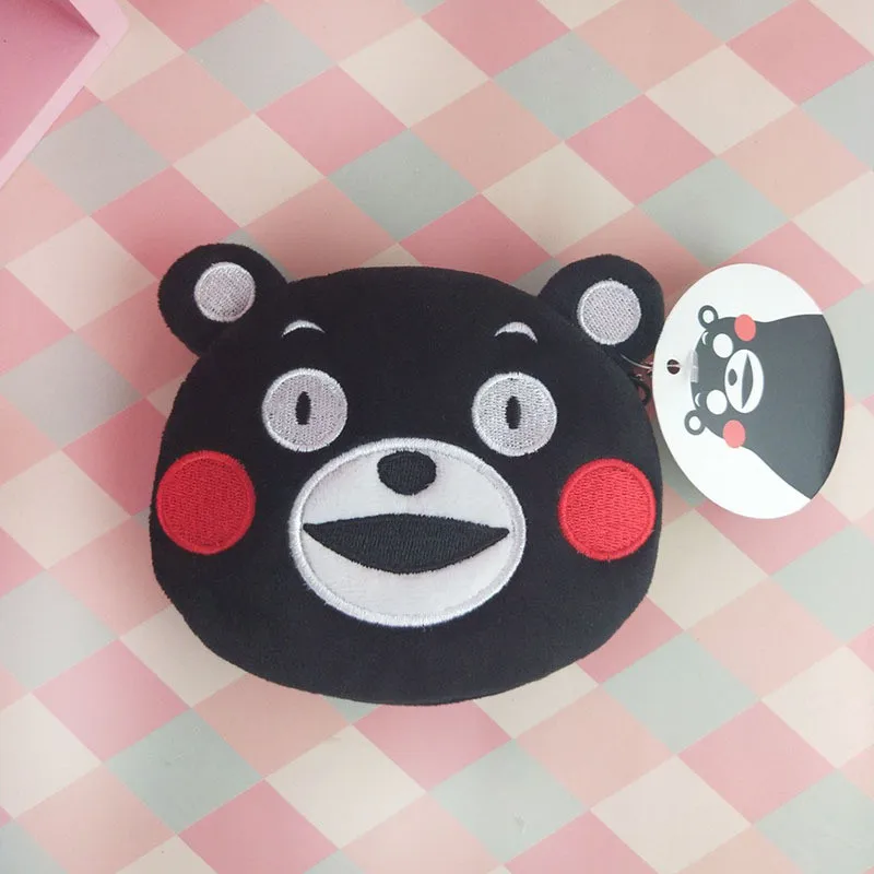 New Anime Cartoon  Plush Purse Wallet Black Cat Pikachu Mouse Bear Coal Seasame Street Anpanman Baikinman Mike Coin Bag (4)