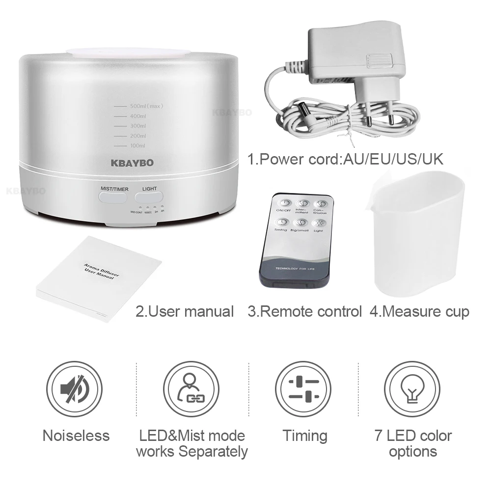 500 мл Дистанционное управление ультразвуковой увлажнитель воздуха Air aroma с 7