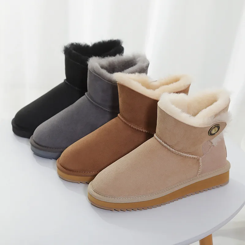 100% Natural Wool New Arrival 2020 Woman Winter Classic Snow Boots Genuine Sheepskin Women's Boots High Quality Shoes Women