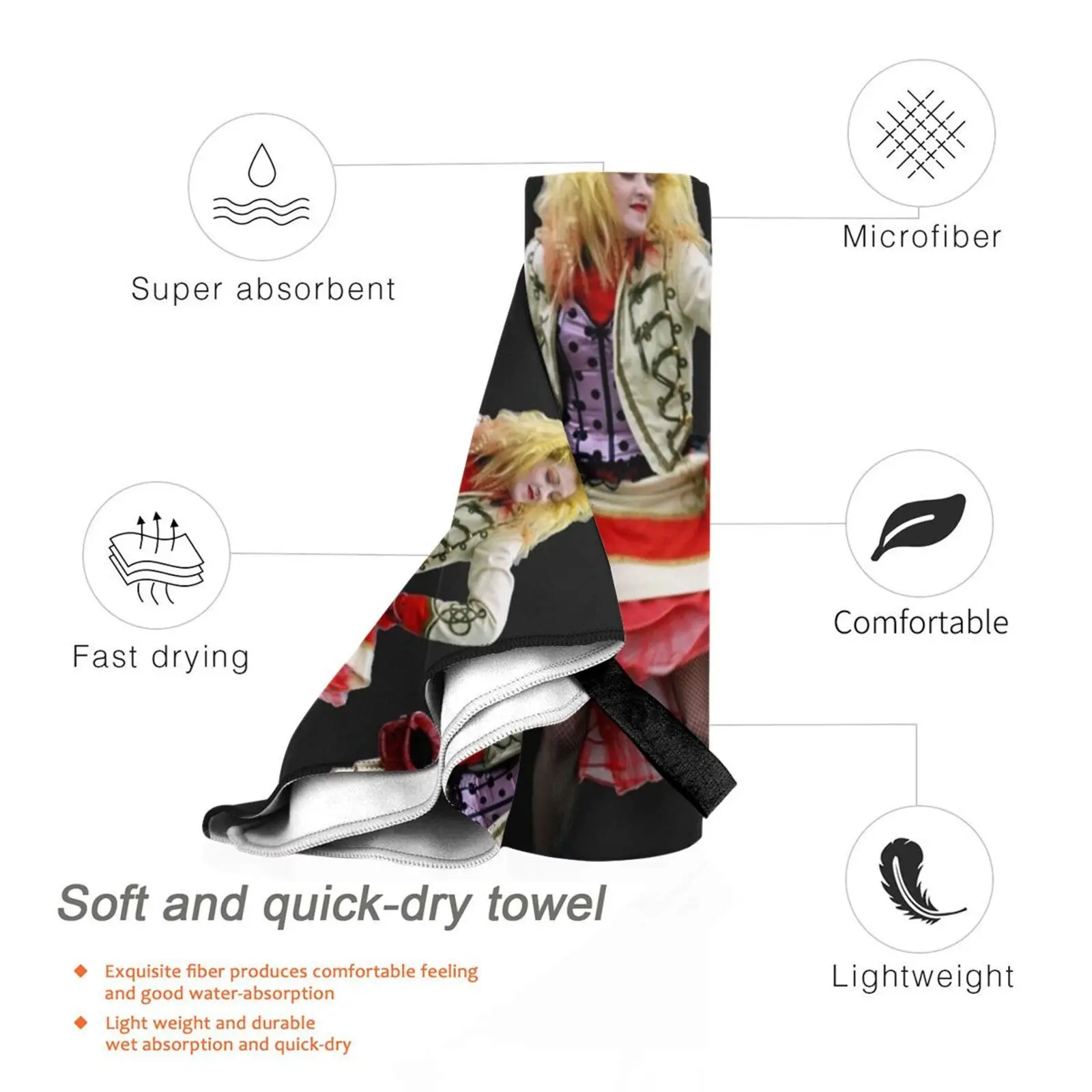 She's So Unusual Quick Dry Towel Gym Sports Bath Portable Cyndi Lauper Shes So Unusual 80s Girls Just Wanna Have Fun Time After 3