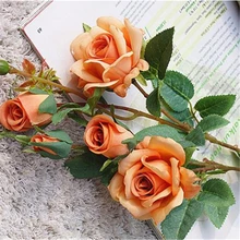 1 шт. розовая ткань Искусственные цветы букет невесты подарки для валентинки украшения для вечерние свадебные поддельные искусственные цветы 5 цветов