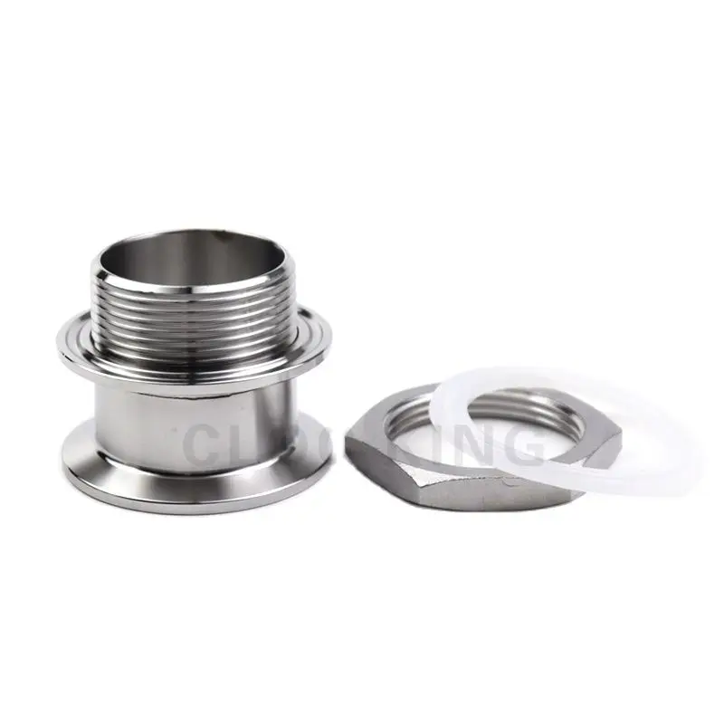 Double Ferrule 1.5" 2" Tri Clamp x 1-1/4" 1-1/2" BSP Male Sanitary Adapter SS304 Stainless Steel Pipe Fitting pipe fitting water pipe fitting hose pipe fitting