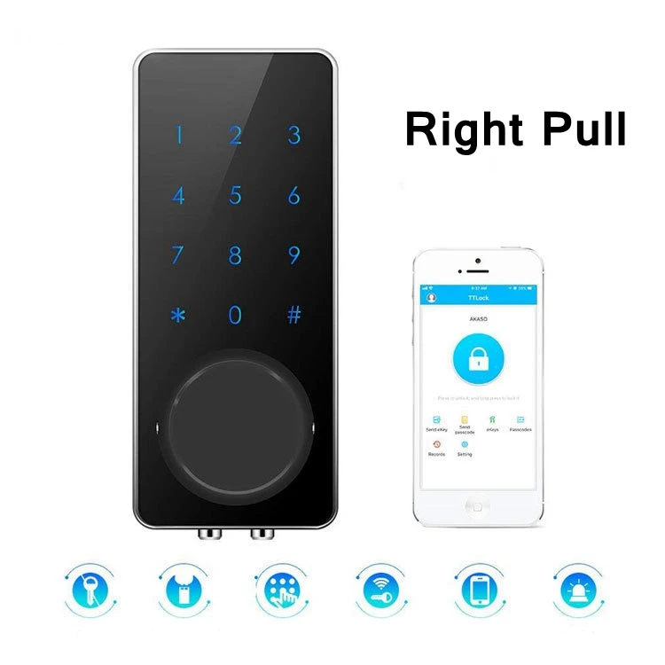 Умная Блокировка Bluetooth бесключевая энтери дверной замок цифровой беспроводной электронный дверной замок Bluetooth с сенсорной клавиатурой автоматический замок - Цвет: Right Pull
