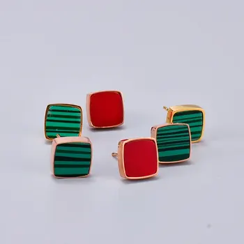 

Women Jewelry Trendy Square Earrings Colorful Stud Earrings For Women Titanium Steel Female Party Earrings Jewelry Accessories