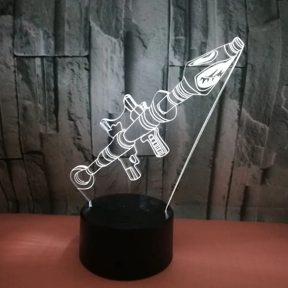 Креативная архитектура 3D лампа ракета 3D визуальная Маленькая ночная лампа USB пульт дистанционного управления Сенсорная цельная 3D Маленькая настольная лампа