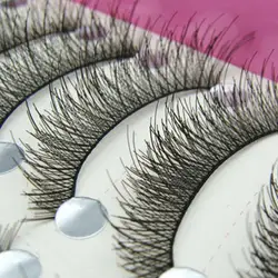 10 Pairs False Eyelashes Set Handmade Black Long Thick Cross Beauty Party Makeup Fake False Eyelashes