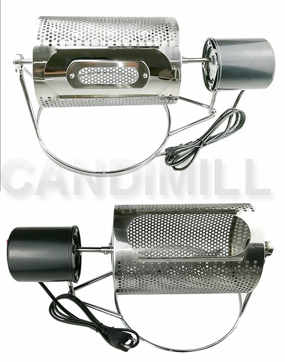 CANDIMILL 110V/220V Stainless Steel Household Small Coffee Roaster Nuts Grains Beans Baking Fry Cafe Bean Roasting Machine