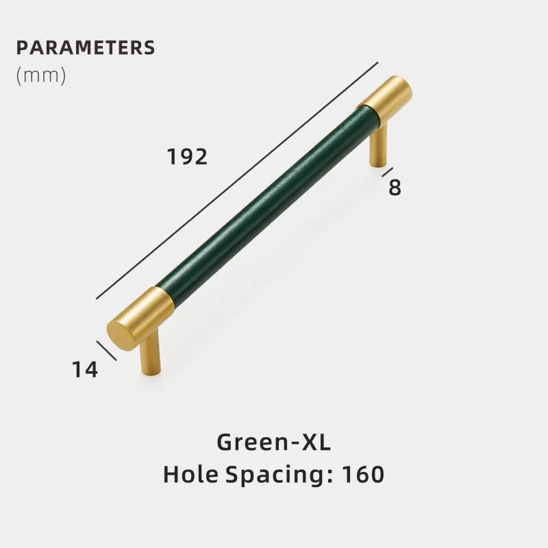 Dooroom латунные мебельные ручки натуральная кожа скандинавские простые Тянет Шкаф Комод Обувной Ящик винный бар ручка шкафа - Цвет: L3093-Green-XL