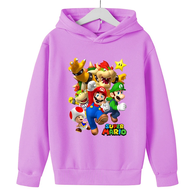 Ropa de Mario bros para niños, de dibujos animados Sudadera con capucha, suéter de otoño, ropa informal|Sudaderas con capucha sudaderas| - AliExpress