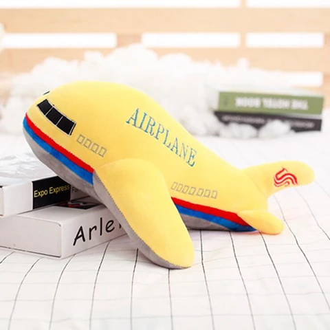 New 40cm Large Size Airplane Plush Toys Kids Sleeping Back Cushion Soft  Aircraft Stuffed Pillow Dolls