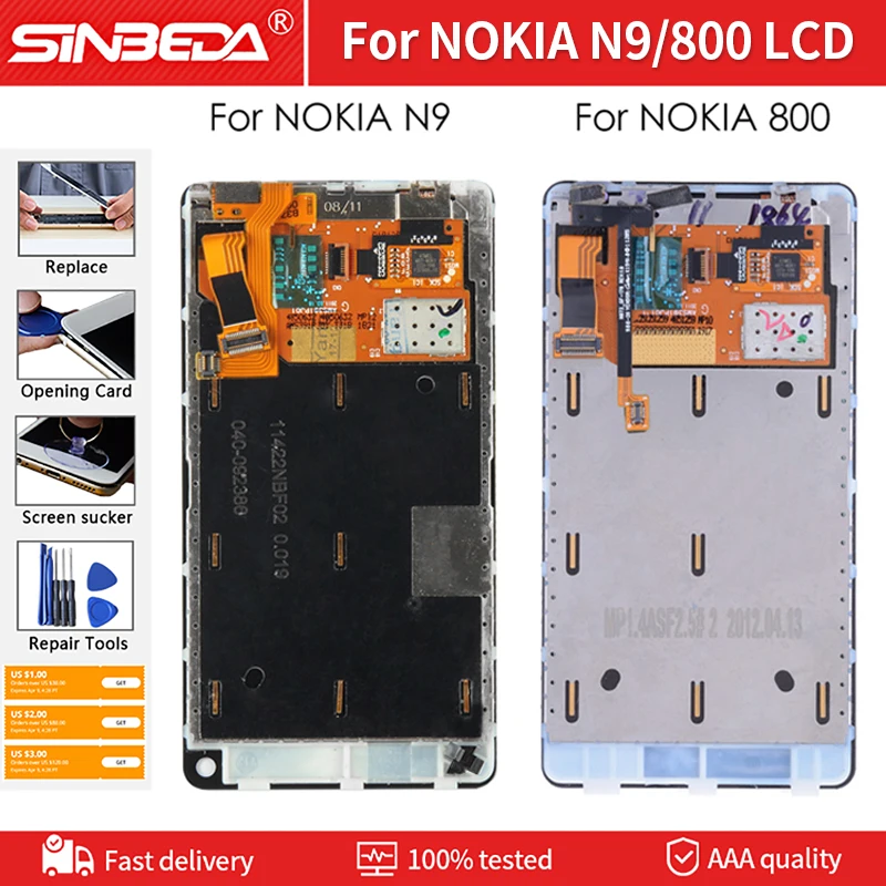 Оригинальный ЖК-дисплей 3 9 дюйма для NOKIA N9 800 сенсорный экран с рамкой сменный