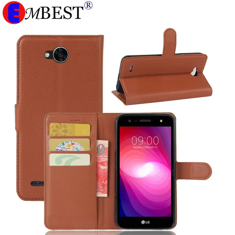 Роскошный кожаный чехол бумажник EMBEST для LG X power 2 3 откидная задняя крышка K3 K4 K8 K10
