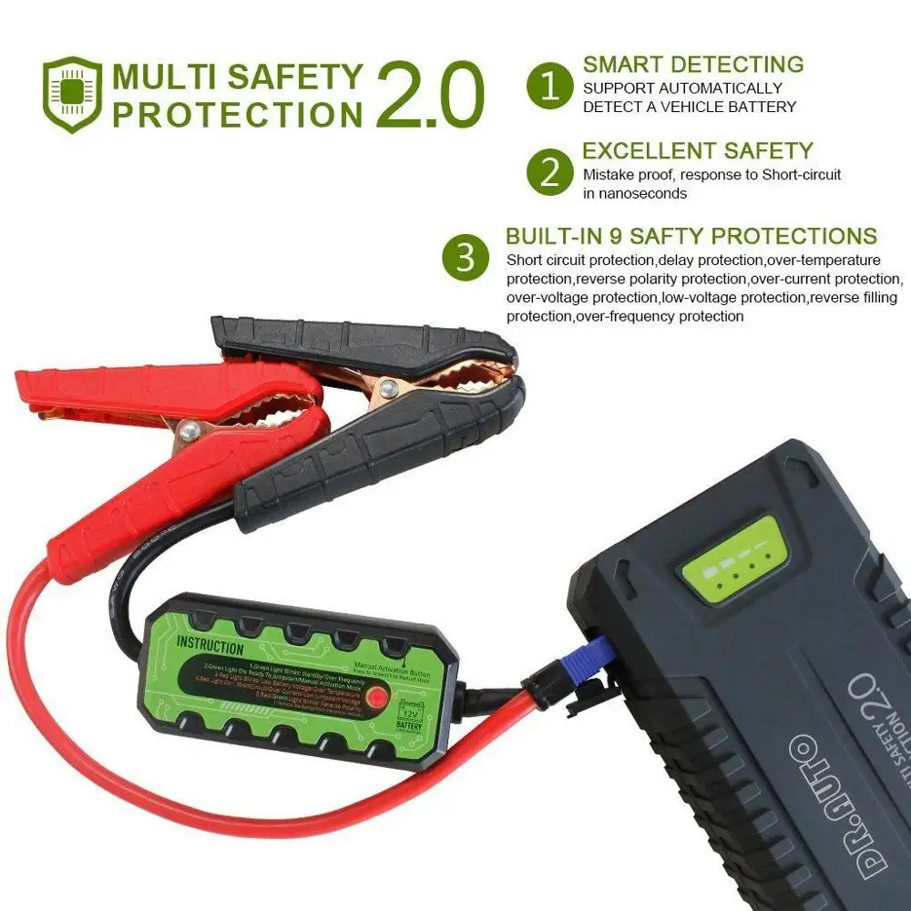 20000Mah 1000A автомобильный стартер аккумулятор 12V Power Bank с сумкой Авто Buster