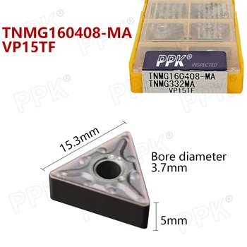 

TNMG160408 MA VP15TF 10pcs TNMG 160408 Carbide insert Lathe cutter Tools external turning tool solid carbide inser