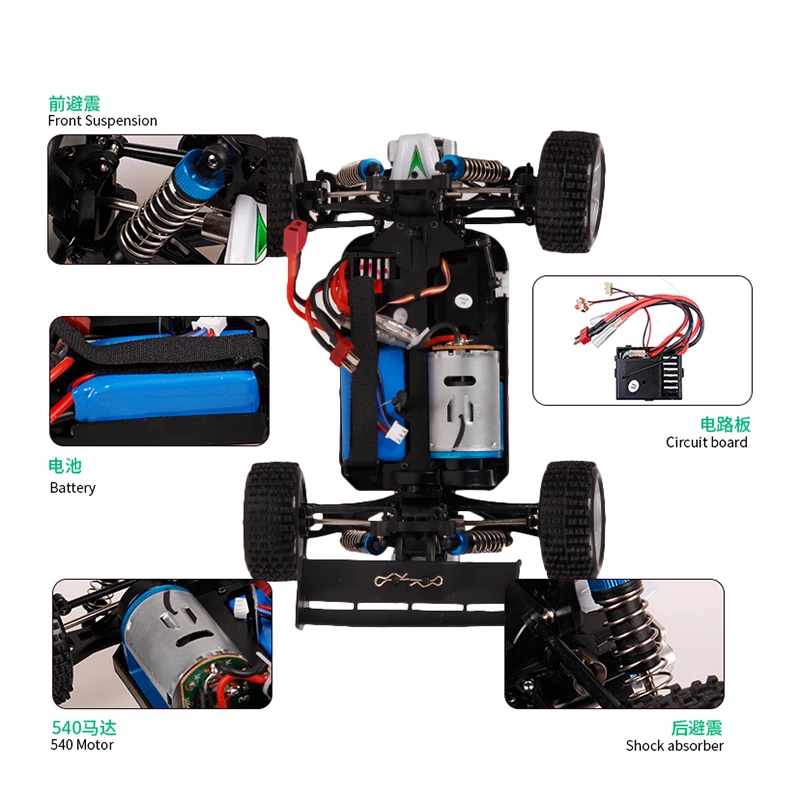 70 км/ч радиуправляемая машинка WLtoys A959 A959-B 2,4 г 1/18 Масштаб дистанционного управления Внедорожный гоночный автомобиль