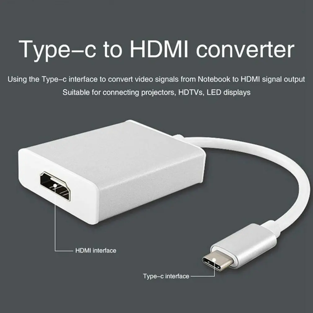 Портативный размер металлический usb type C USB-C до 4 к HDMI/VGA Кабель-адаптер конвертер подходит для ноутбука Macbook