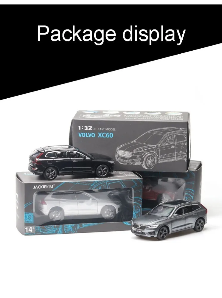 1/32 VOLVO XC60 литая модель автомобиля из сплава, игрушечный симулятор внедорожника, металлический корпус, внедорожник с музыкальным звуком, светильник для мальчика на день рождения