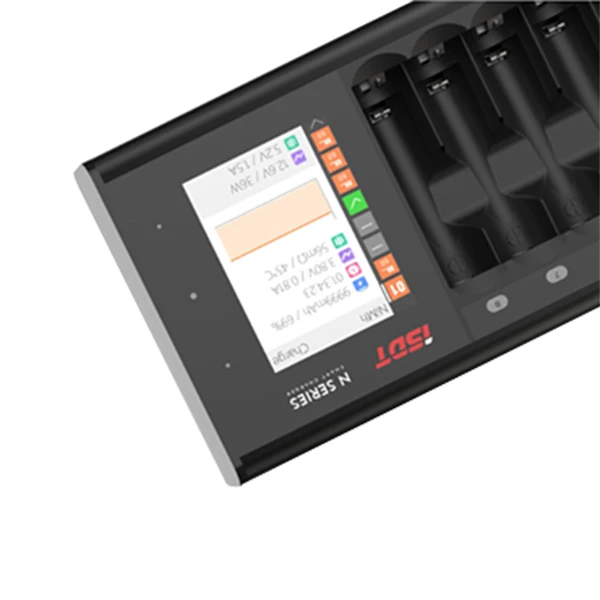 ISDT N8 18W 1.5A LCD AA/AAA Battery Quick Charger 8 Slots for LiIon LiHv Life NiMh Nicd Nizn Flash Sale