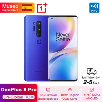 Перейти на Алиэкспресс и купить Глобальная прошивка Oneplus 8 Pro 5G Смартфон Snapdragon 865 6,78 ''120 Гц жидкости Дисплей 48MP Quad камеры IP68 30 Вт Беспроводной зарядки
