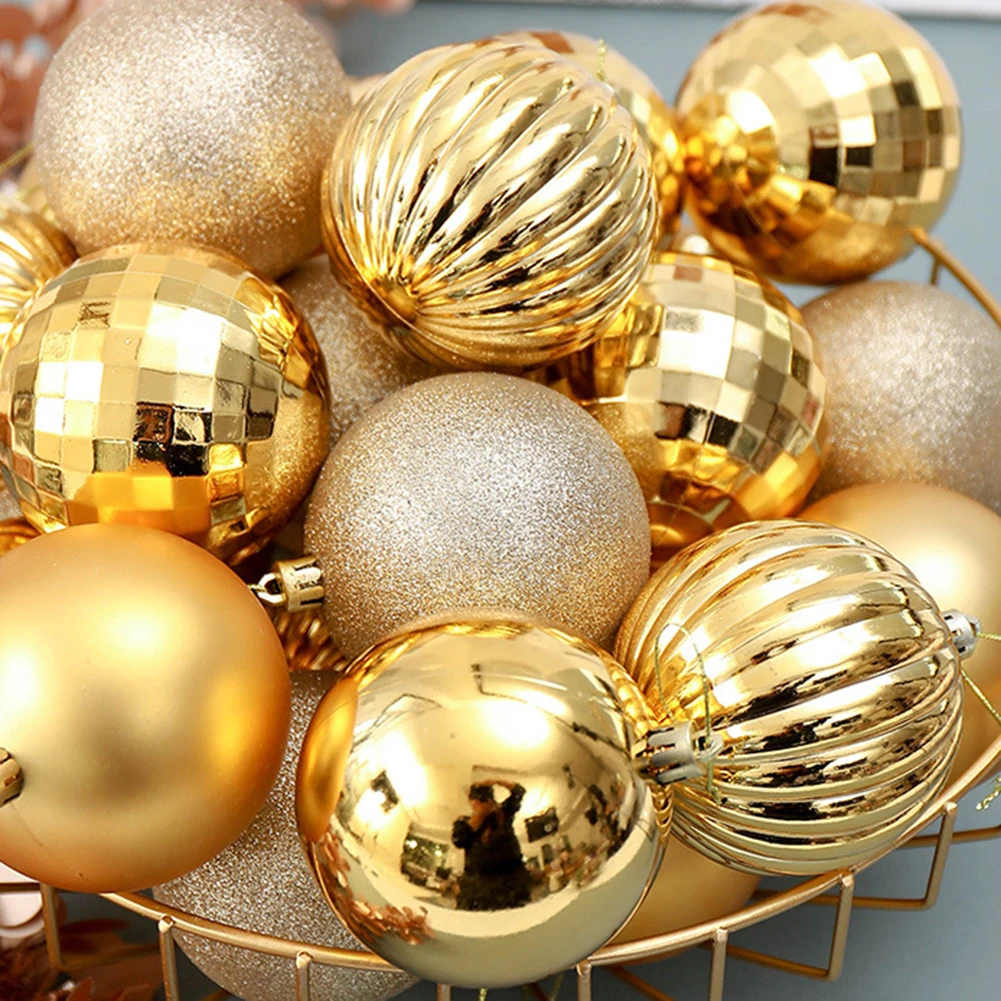 34Pcs Plated Christmas Ball Hanging Bauble Xmas Tree Ornament Home Party Decor