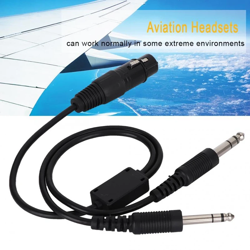 Aviation Headphone Adapter for Airbus XLR To GA Dual Plug 5 Pin Headset Adapter Cable Aviation Headphone Cable Earphone Accessor