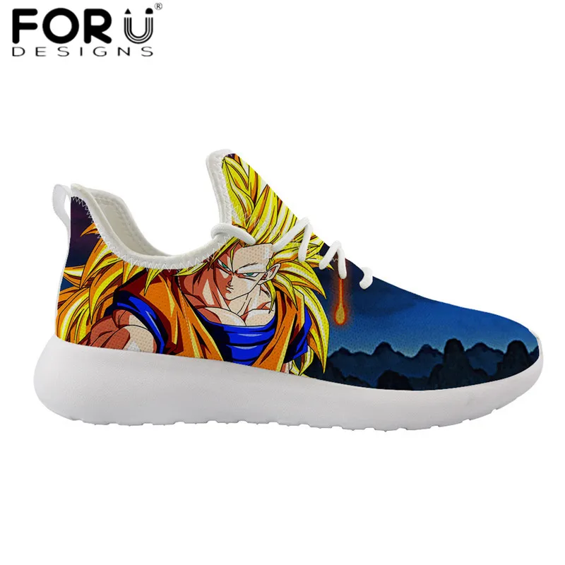FORUDESIGNS/Повседневное Мужская обувь с рисунком из аниме принт Dragon Ball Z Обувь с дышащей сеткой вязать кроссовки для мальчиков-подростков; классные Саян Защита от солнца Гоку Вегета Туфли без каблуков - Цвет: HMA404Z61