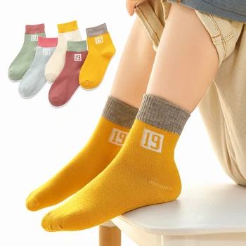 

MAYA STEPAN 5 Pair Spring Autumn Winter Cotton Fashion Striped Cute Unisex Baby Newborn Fresh Candy Color Baby Socks Sock