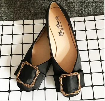 

Spring Autumn new style Square toe square buckle flat Single shoes plus-size shoes 41-43-44 small size 31 32