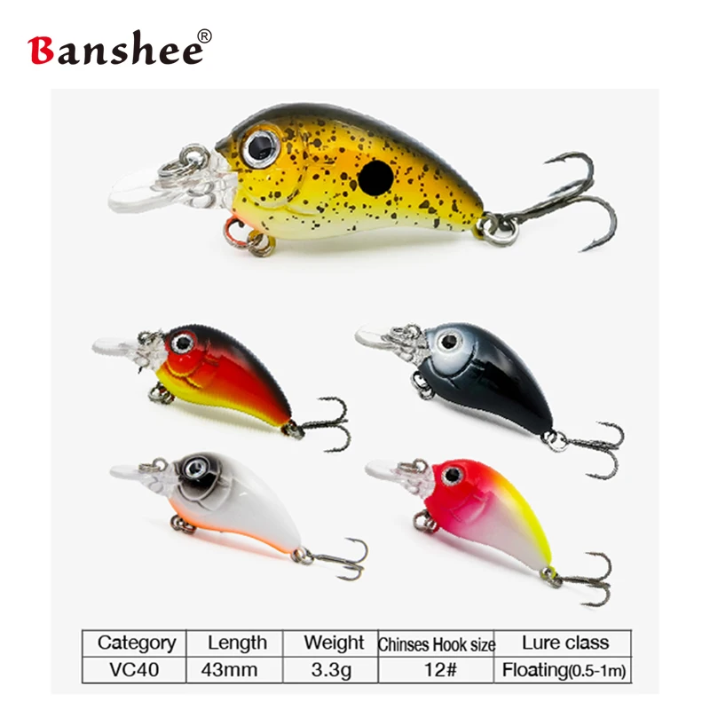 Banshee 5 шт Мини воблеры для щуки рыболовные приманки набор тонущий Crankbait троллинга