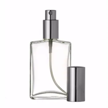 

1Pcs New flat square portable glass perfume bottle spray empty and nebulizer can fill bottle gold 1oz 2oz 30ml 50ml Wholesale