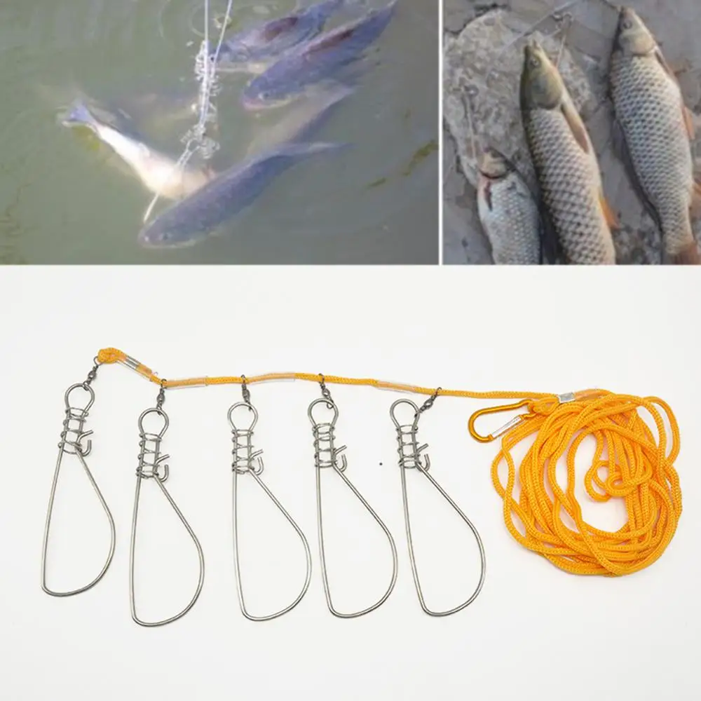 

Fishing Tackle Accessories Fishing Lock Buckle Stainless Steel Live Fish Stringer 5 m