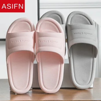 

ASIFN Bathroom Slippers Women Summer Men Slipper Non Slip Indoor Home Slides Female Indoor Flip Flops Shoes Woman Couple