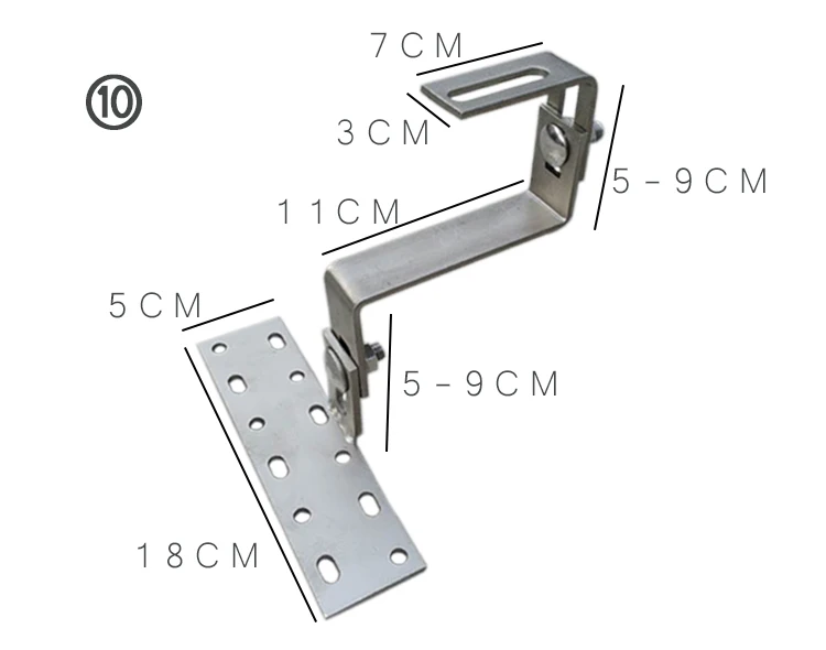 19-29 мм Регулируемая солнечная панель монтажный крюк Монтажный кронштейн на плитку крыши для солнечной панели Монтажная система pv монтажный кронштейн