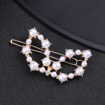 

Pearl Hair Clip Love Heart Crown Pentagram Geometric Hair Pin Hair Ornament for Women Girls Ladies (Rabbit Ear)