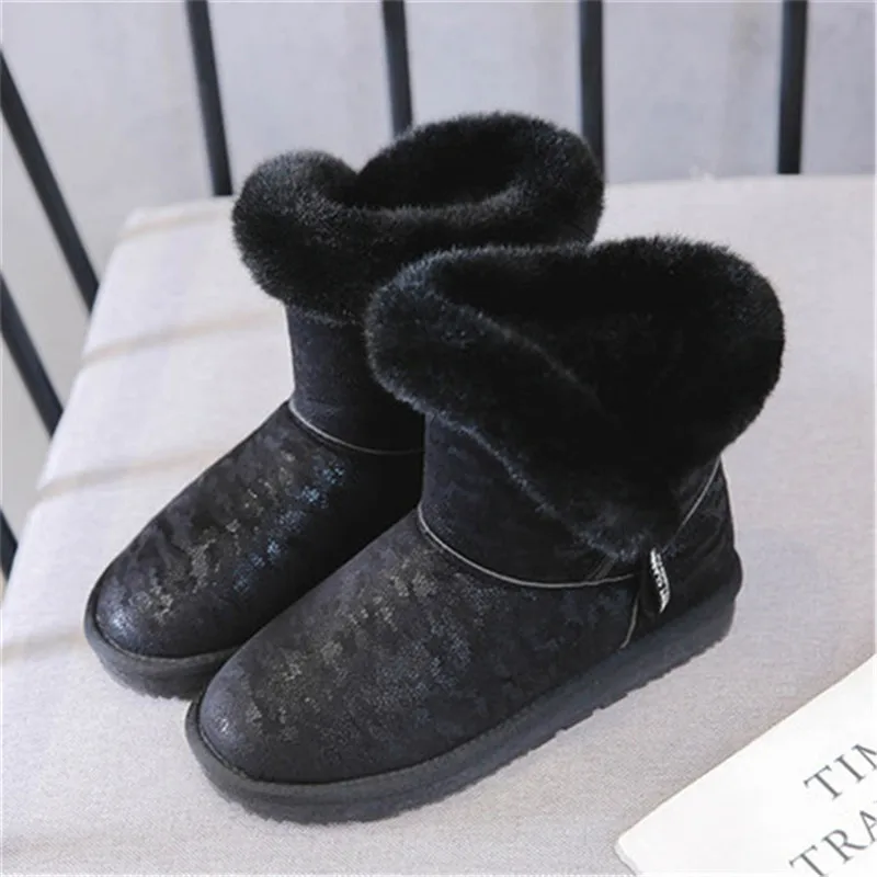 black 01 TIMETANGsnow/женские ботинки; Новинка года; зимняя кожаная обувь; теплые стеганые ботильоны для женщин с боковой молнией; повседневные зимние ботинки - Цвет: black 01
