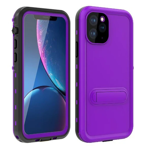 Purple Модный водонепроницаемый грязеотталкивающий противоударный чехол для телефона с подставкой для iPhone 11 Pro в розницу посылка - Цвет: Purple