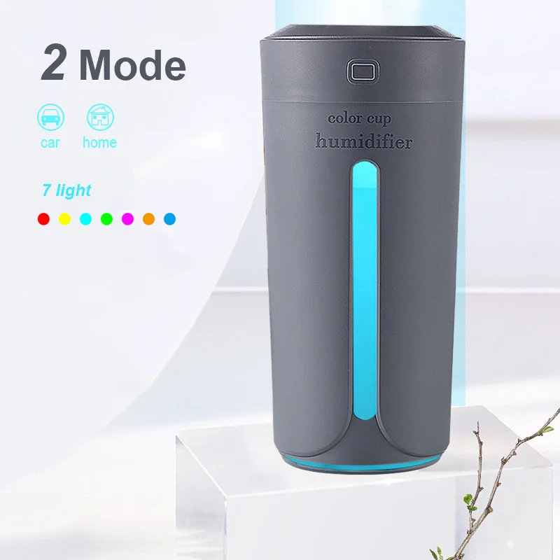 

Ultrasonic Air Humidifier Essential Oil Diffuser With 7 Color Lights Electric Aromatherapy USB Car Aroma Diffuser mist maker