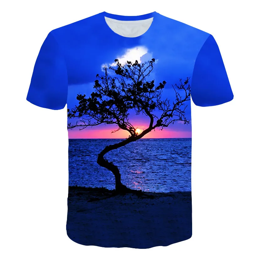 

Newest Starry Sky 3D Print Aurora Cool Funny T-Shirt Men Short Sleeve Summer Tops Male T Shirt Fashion Breathable With Short