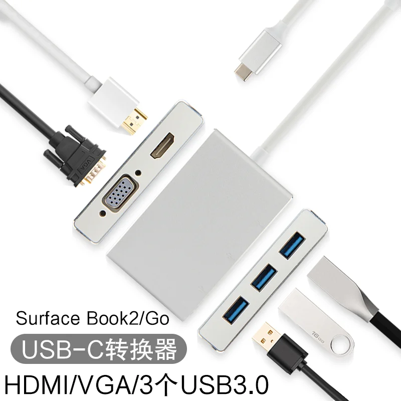 USB-C док-станция для microsoft Suface Pro 7 Pro7 notebook HUB конвертер VGA/HDMI