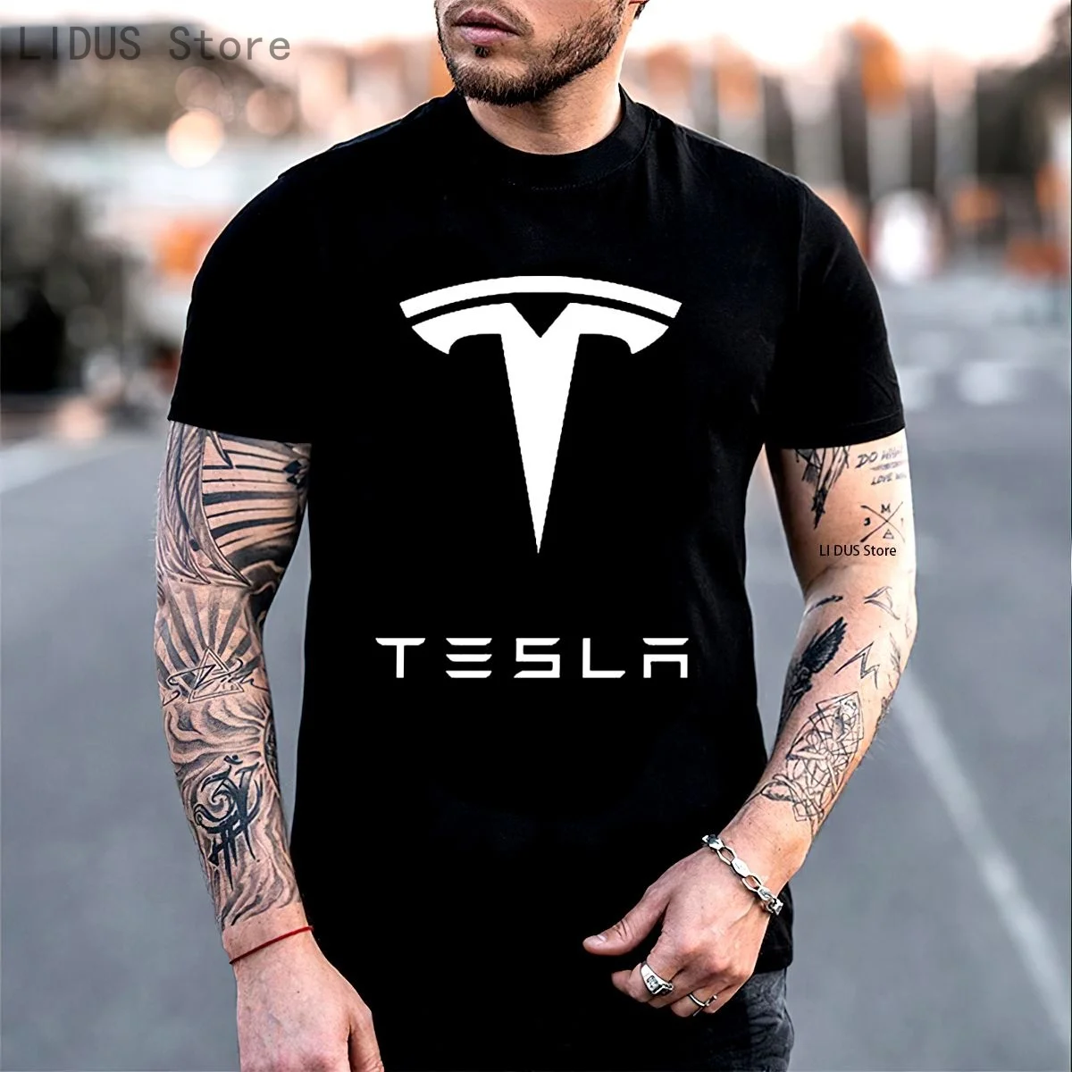 Потрясающая футболка Tesla Motors новенная с электрическим автомобилем Funnynice лучший