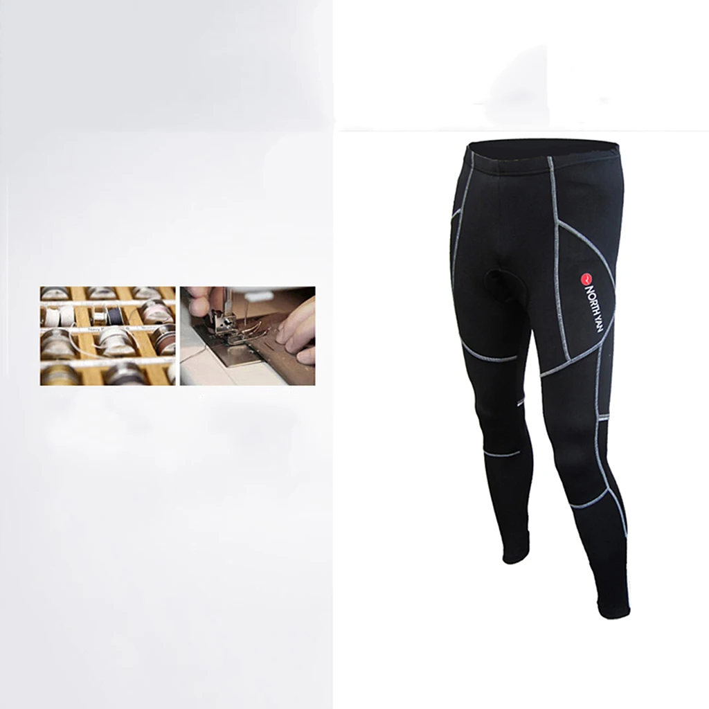 Men's Cycling Soft Tight Winter Thermal 3D Padded Pants Bike Long Trouser Legging for Outdoor MTB Mountain Rode Bike Cycle