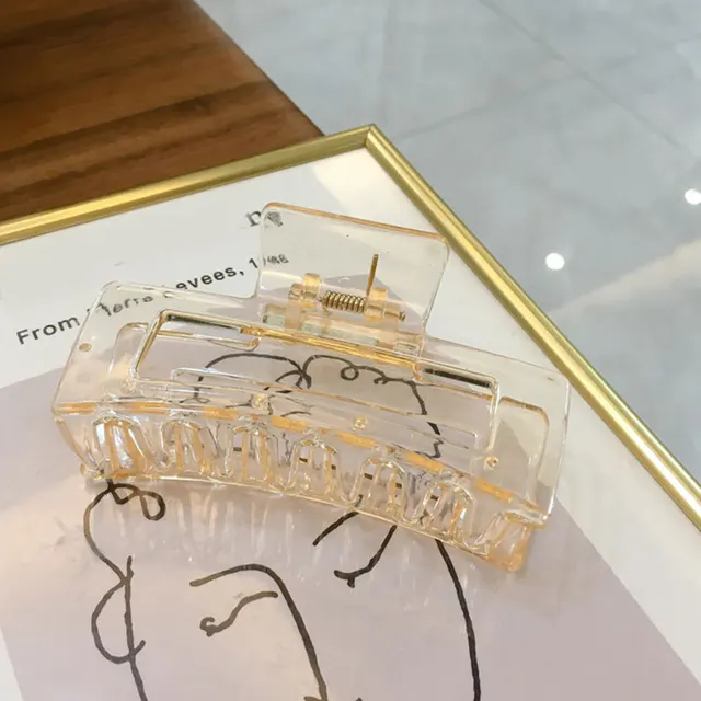 Transparent Hair Claws Crab Solid Color Acrylic Barrette Vintage Hair Clip Simple Elegant Hair Accessories Ponytail Clip Crabs 50