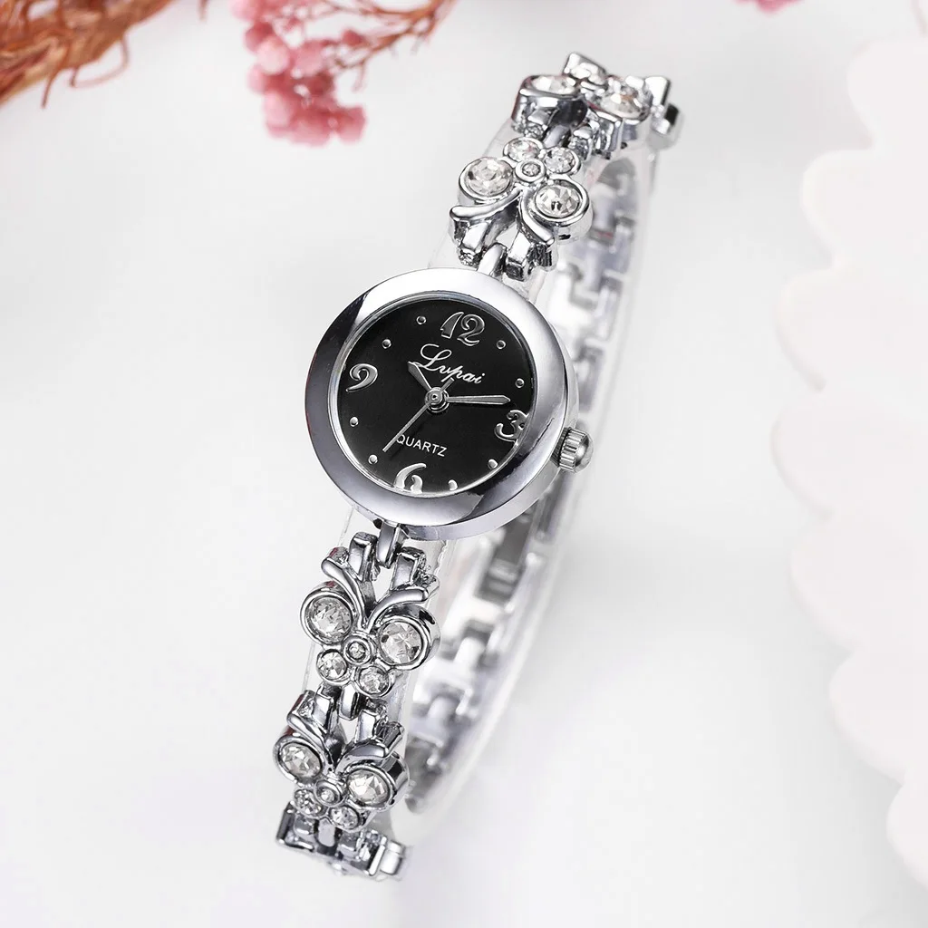 Luxury Women Watches Dress Rhinestone Gift Creative Ladies Butterfly Clock Bracelet Watch Round Analog Clock