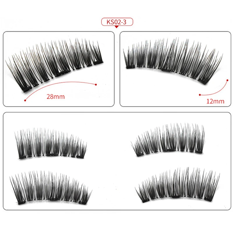 Magnetic False Eyelash With Tweezer No Glue Magnet Adsorption And Reusable Double Magnetic 8-piece Package