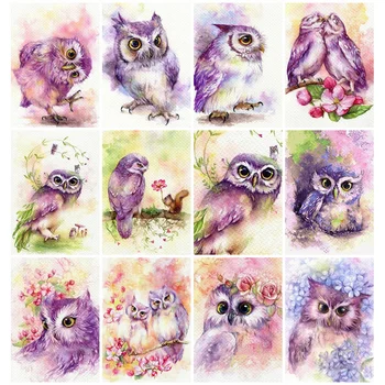 

HUACAN Diamond Painting Full Owl Living Room Wall Decoration Mosaic Cartoon Animal Handmade Gift Diamond Art