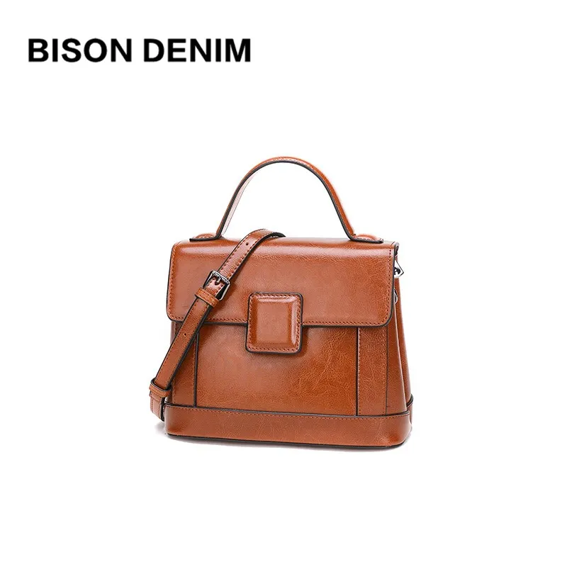 

BISON DENIM shoulder bags 2019 high quality genuine leather crossbody bags for women fashion female hand bags for party B1887